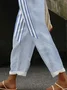 Pantalons Rayé Décontracté Printemps / Automne Polyester Quotidien Ample Droit Régulier Pantalon baggy pour Femmes