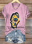 T-shirts Décontracté Été Papillon Coton Col V Quotidien Coupe Régulière Trapèze Régulier pour Femmes