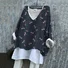 T-shirts en Lin Imprimé d'Animal Printemps / Automne Polyester Col V Micro-élasticité Quotidien Ample Régulier pour Femmes
