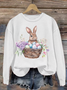 Sweat-shirts Décontracté Printemps / Automne PÂQUES (lapin) Polyester Naturel Aucune élasticité Col Rond Régulier jour de Pâques pour Femmes