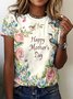 T-shirts Femmes Décontracté Imprimé d'Animal Été Polyester Micro-élasticité Coupe Régulière Manches Courtes Régulier Régulier