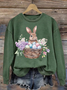 Sweat-shirts Décontracté Printemps / Automne PÂQUES (lapin) Polyester Naturel Aucune élasticité Col Rond Régulier jour de Pâques pour Femmes