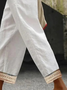Pantalons Décontracté Plain Printemps / Automne Coton Naturel Micro-élasticité Quotidien Pantalon droit Régulier pour Femmes