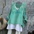 T-shirts Décontracté Printemps / Automne Plantes Col V Micro-élasticité Quotidien Ample Régulier Trapèze pour Femmes