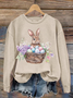 Sweat-shirts Décontracté Printemps / Automne PÂQUES (lapin) Polyester Naturel Aucune élasticité Col Rond Régulier jour de Pâques pour Femmes