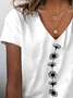 T-shirts Décontracté Floral Été Imprimé Aucune élasticité Quotidien Jersey Régulier Régulier pour Femmes