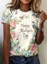 T-shirts Femmes Décontracté Imprimé d'Animal Été Polyester Micro-élasticité Coupe Régulière Manches Courtes Régulier Régulier