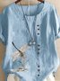 Blouses Simple Libellule Été Polyester Aucune élasticité Coupe Régulière Demi Manche Régulier Régulier pour Femmes