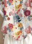 Blouses Femmes Simple Floral Été Polyester Aucune élasticité Demi Manche Col Rond Régulier Régulier