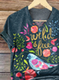 T-shirts Décontracté Oiseau Été Quotidien Coupe Régulière Manches Courtes Col Rond Trapèze Régulier pour Femmes