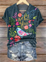 T-shirts Décontracté Oiseau Été Quotidien Coupe Régulière Manches Courtes Col Rond Trapèze Régulier pour Femmes