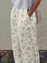 Pantalons Femmes Décontracté Petites fleurs Printemps / Automne Polyester Sportif & De Plein Air Coupe Régulière Pantalon droit Droit Régulier