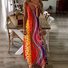 Femmes Géométrique Orange à Bretelles Confortable Robe Maxi Décontracté