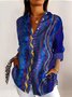 Chemises Décontracté Floral Printemps / Automne Polyester Coupe Régulière Manches Longues Trapèze Régulier Col de Chemise pour Femmes