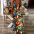 Femmes Géométrique Multicolore à Bretelles Confortable Robe Maxi Décontracté