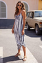 Femmes Abstrait Rayé Comme Image Col Rond Confortable Robe Maxi Décontracté