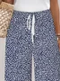 Pantalons Décontracté Floral Été Polyester Naturel Ample Pantalon droit Droit Régulier pour Femmes