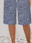 Pantalons Décontracté Floral Été Polyester Naturel Ample Pantalon droit Droit Régulier pour Femmes