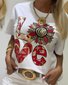 T-shirts Décontracté Lettres de texte Été Coton Coupe Régulière Manches Courtes Régulier Trapèze Régulier pour Femmes