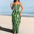 Femmes Floral Vert à Bretelles Confortable Robe Maxi Décontracté