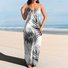 Femmes Floral Blanc à Bretelles Confortable Robe Maxi Décontracté