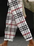 Pantalons Femmes Décontracté Printemps / Automne Plaid Imprimé Aucune élasticité Quotidien Long Droit Pantalon baggy