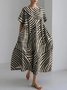 Femmes Rayé Comme Image Col Rond Confortable Robe Maxi Décontracté