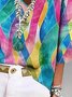 Blouses Simple Bloc de Couleur Été Aucune élasticité Quotidien Ample Col Châle Régulier Régulier pour Femmes