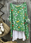 Femmes Floral Vert Col Rond Confortable Robe Mi-Longue Décontracté
