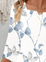 Blouses Femmes Décontracté Floral Printemps / Automne Quotidien Ample Manches trois quarts Entaillé Droit Régulier