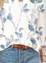 Blouses Femmes Décontracté Floral Printemps / Automne Quotidien Ample Manches trois quarts Entaillé Droit Régulier