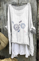 Femmes Floral Blanc Col Rond Confortable Robe Mi-Longue Décontracté