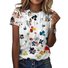 T-shirts Décontracté Floral Été Micro-élasticité Quotidien Coupe Régulière Col Rond Régulier Trapèze pour Femmes