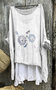 Femmes Floral Blanc Col Rond Confortable Robe Mi-Longue Décontracté