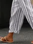 Pantalons Femmes Rayé Décontracté Printemps / Automne Coton Naturel Micro-élasticité Quotidien Coupe Régulière Régulier