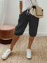 Pantalons Femmes Décontracté Plain Été Imprimé Naturel Micro-élasticité Droit Régulier Cinquième pantalon
