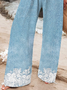 Pantalons Femmes Décontracté Imprimé graphique en faux denim Printemps / Automne Polyester Imprimé Naturel Micro-élasticité Long Droit