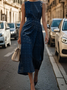 Femmes Géométrique Comme Image Col Rond Confortable Robe Maxi Rétro