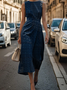Femmes Géométrique Comme Image Col Rond Confortable Robe Maxi Rétro