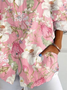 Chemises Décontracté Floral Printemps / Automne Polyester Micro-élasticité Sportif & De Plein Air Coupe Régulière Trapèze Col de Chemise pour Femmes