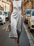 Femmes impression en 3D Comme Image Col Rond Confortable Robe Maxi Rétro