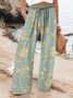 Pantalons Décontracté Floral Printemps / Automne Coton Quotidien Coupe Régulière Pantalon droit Droit Régulier pour Femmes