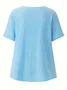 Blouses Décontracté Été Libellule Aucune élasticité Coupe Régulière Col Rond Régulier Droit Régulier pour Femmes