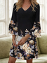 Femmes Floral Comme Image Col V Confortable Robe Mi-Longue Boho