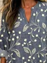 Blouses Décontracté Floral Été Coton Quotidien Ample Col Châle Régulier Régulier pour Femmes