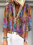 Blouses Femmes Floral Élégant Été Aucune élasticité Vacances Demi Manche Régulier Droit Régulier