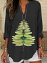 Blouses Simple Été Libellule Polyester Aucune élasticité Ample Demi Manche Col Châle Droit pour Femmes