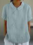 Blouses Simple Été impression en 3D Coton Aucune élasticité Col Châle Régulier Droit Régulier pour Femmes