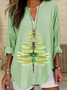 Blouses Simple Été Libellule Polyester Aucune élasticité Ample Demi Manche Col Châle Droit pour Femmes