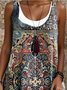 Femmes Ethnique Comme Image Col Rond Confortable Robe Mi-Longue Décontracté